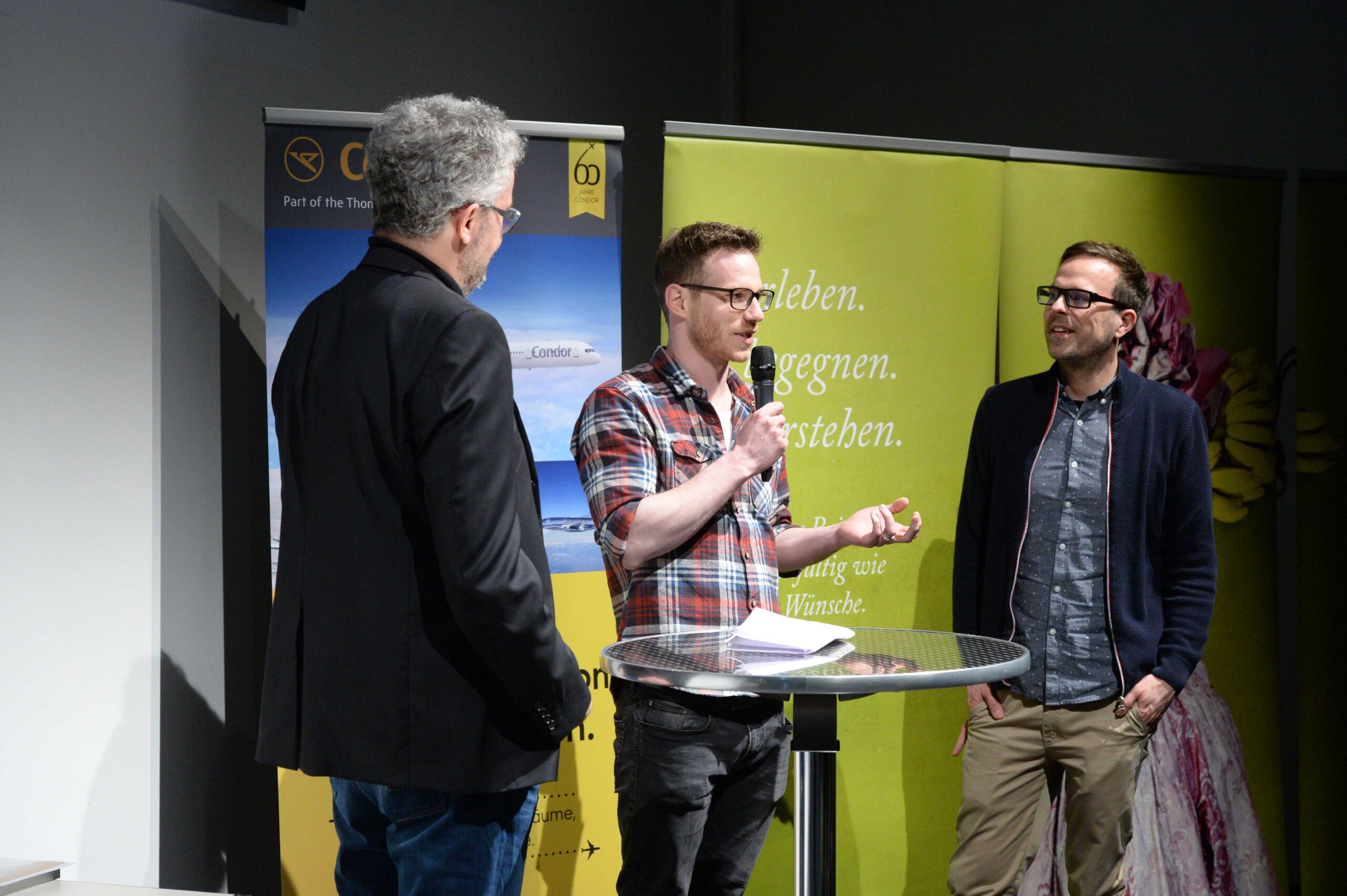 Columbus Film Preisverleihung 2015 Christoph Karrasch und Thomas Niemann Talk mit Thomas Radler web